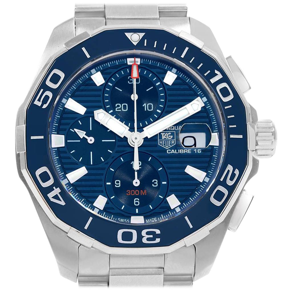 TAG Heuer Aquaracer Blue Dial Chronograph Steel Men's Watch CAY211B