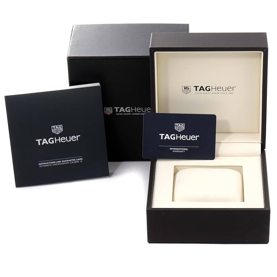 Tag Heuer Aquaracer Blue Dial Steel Chronograph Mens Watch CAY211B Box Card For Sale 6