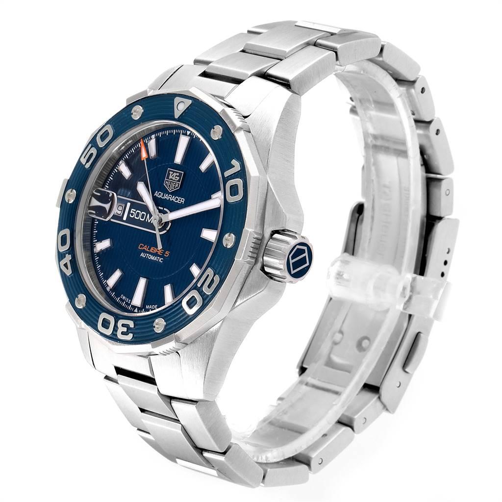 TAG Heuer Aquaracer Blue Dial Steel Men's Watch WAJ2112 Box In Excellent Condition In Atlanta, GA