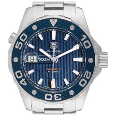 Used TAG Heuer Aquaracer Blue Dial Steel Men's Watch WAJ2112 Box