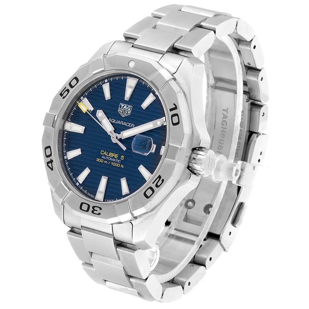 Men's TAG Heuer Aquaracer Blue Dial Steel Men’s Watch WAY2012 For Sale