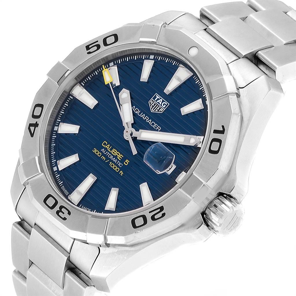 TAG Heuer Aquaracer Blue Dial Steel Men’s Watch WAY2012 For Sale 1