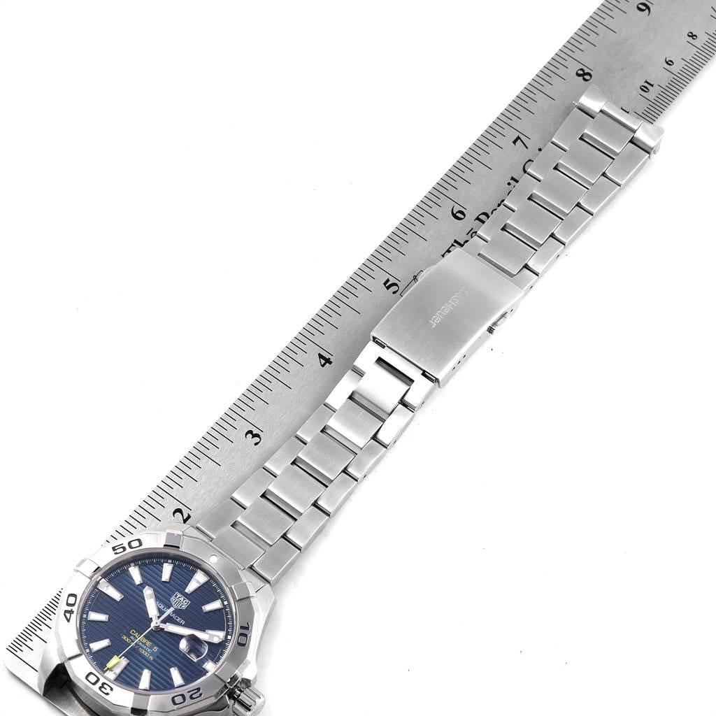 TAG Heuer Aquaracer Blue Dial Steel Men’s Watch WAY2012 For Sale 4