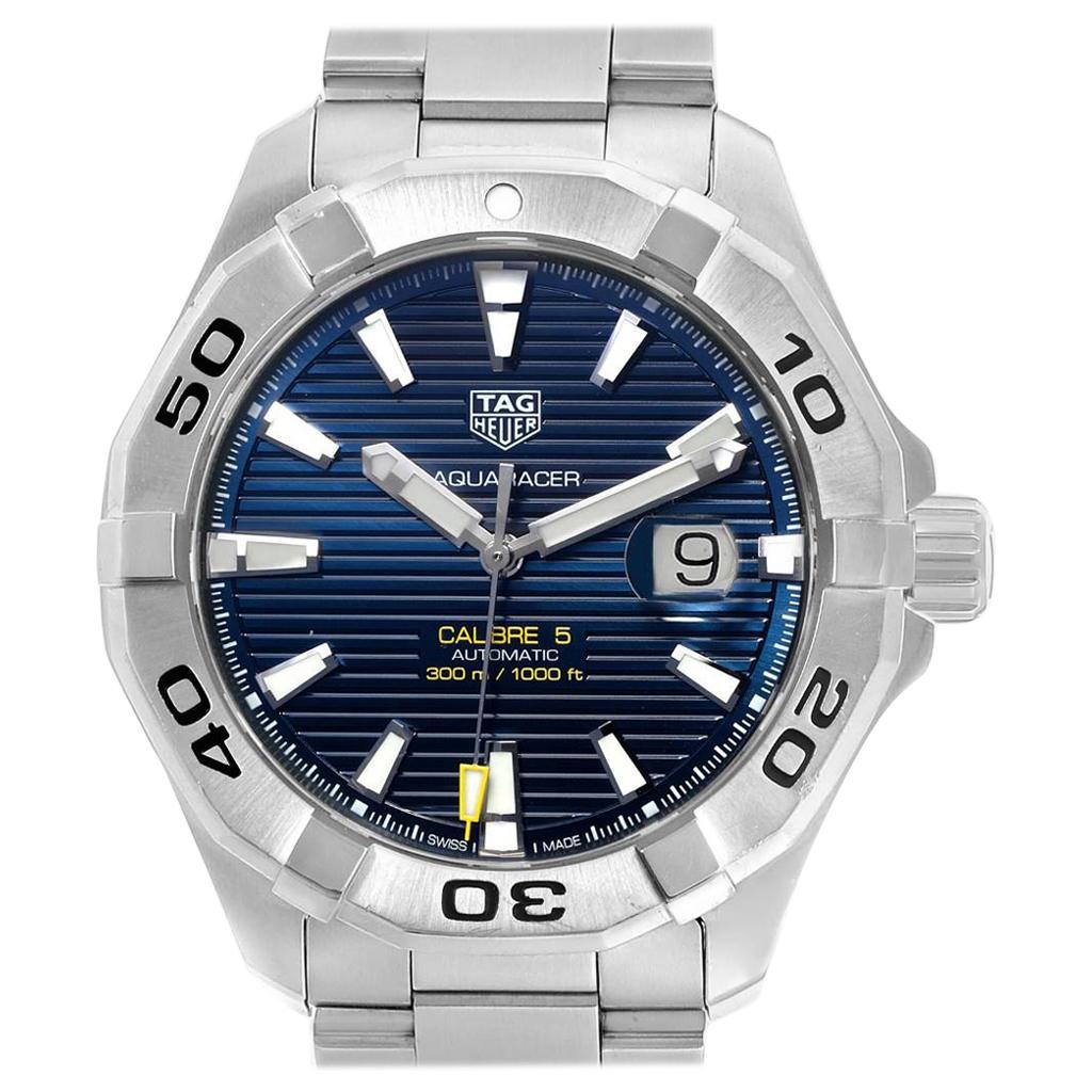 TAG Heuer Aquaracer Blue Dial Steel Men’s Watch WAY2012 For Sale