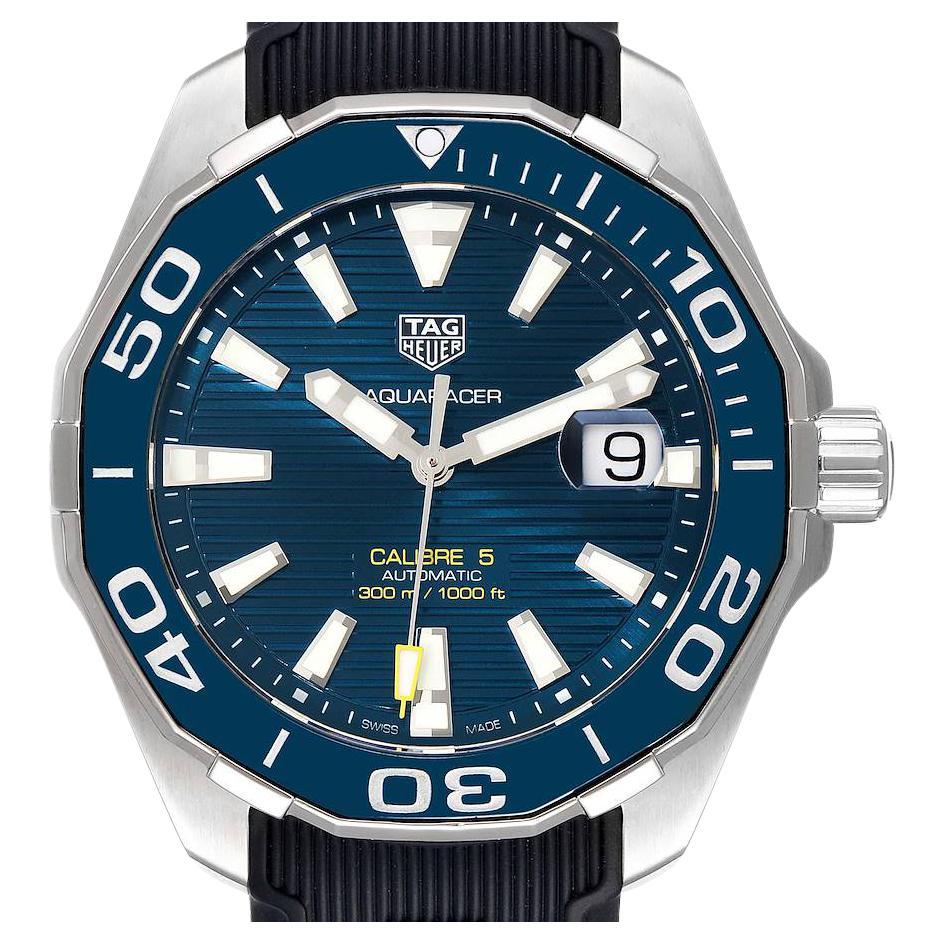 Tag Heuer Aquaracer Blue Dial Steel Mens Watch WAY201B Box Papers For Sale