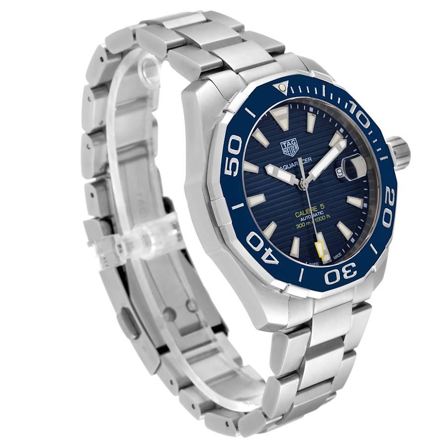 Tag Heuer Aquaracer Blaues Zifferblatt Stahl Herrenuhr WAY201B im Zustand „Hervorragend“ in Atlanta, GA