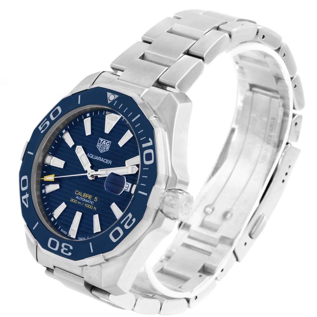 Men's TAG Heuer Aquaracer Blue Dial Steel Men’s Watch WAY201B For Sale