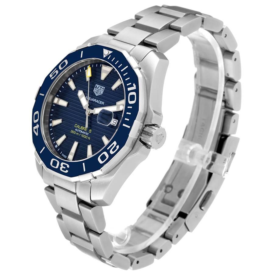 Tag Heuer Aquaracer Blaues Zifferblatt Stahl Herrenuhr WAY201B 1