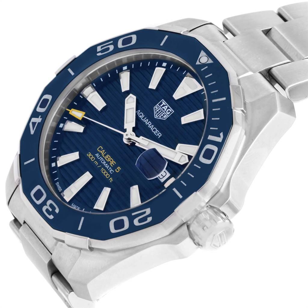 TAG Heuer Aquaracer Blue Dial Steel Men’s Watch WAY201B For Sale 1