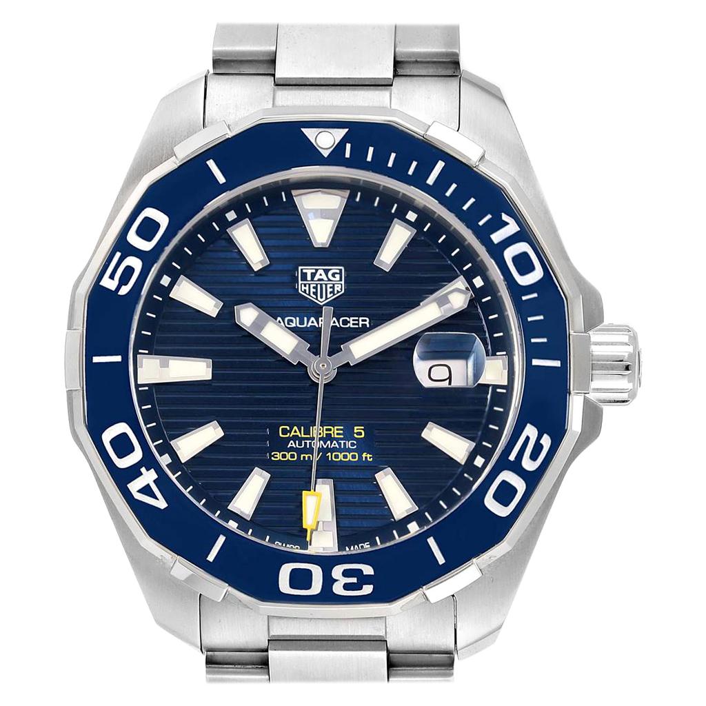 TAG Heuer Aquaracer Blue Dial Steel Men’s Watch WAY201B For Sale