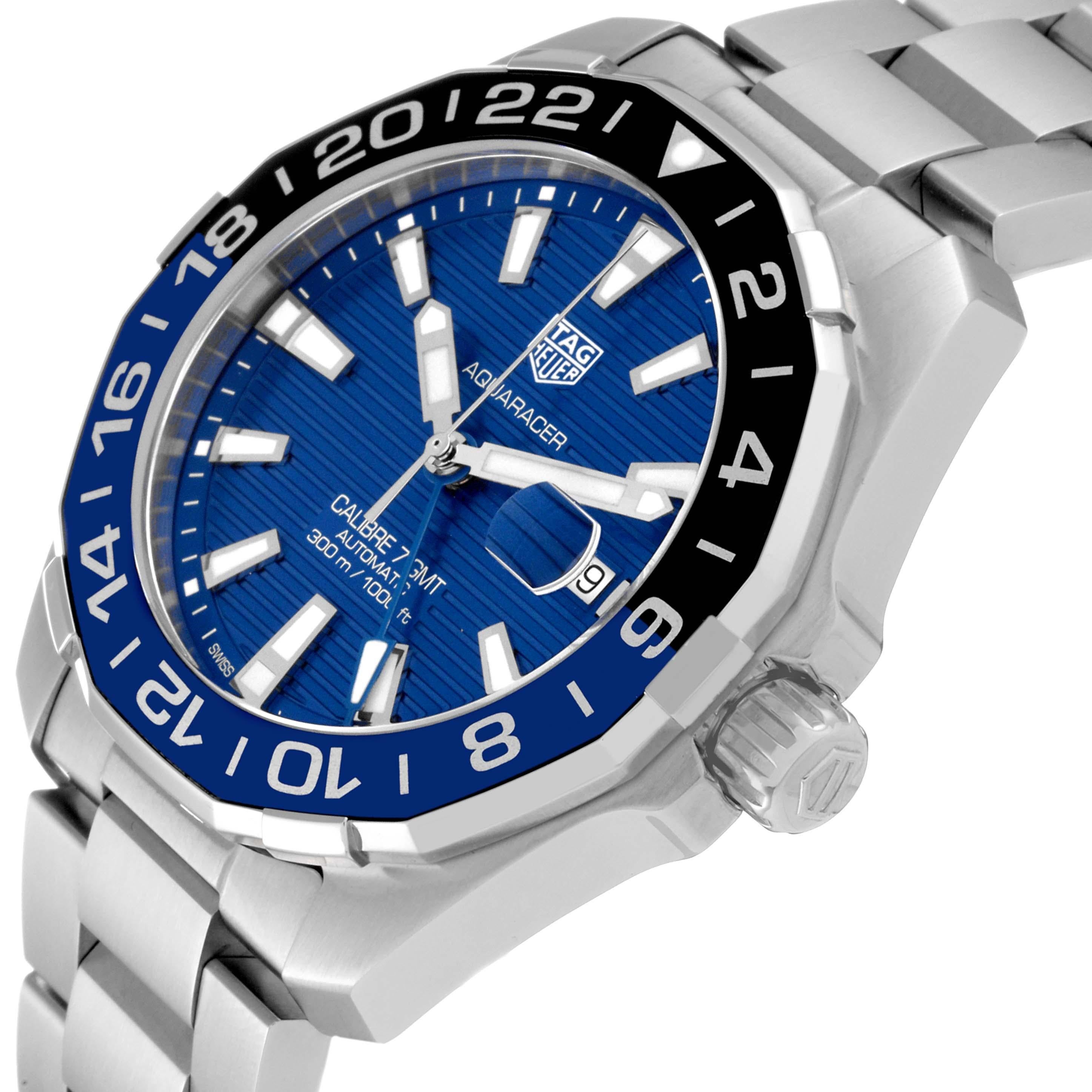 Tag Heuer Aquaracer Blue Dial Steel Mens Watch WAY201T For Sale 1