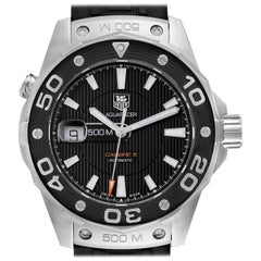 Used TAG Heuer Aquaracer Calibre 5 500M Steel Men's Watch WAJ2110 Box Card