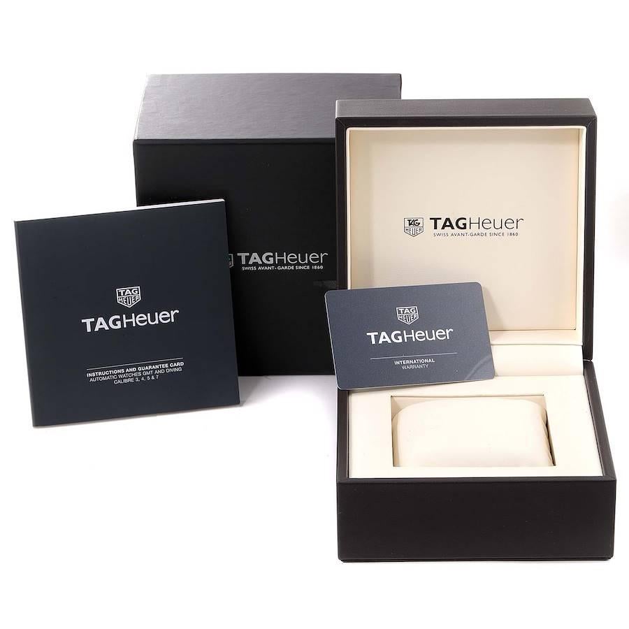 TAG Heuer Aquaracer Herrenuhr mit 5 schwarzen Zifferblättern WAY201A Boxkarte im Angebot 7