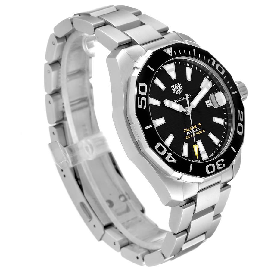 TAG Heuer Aquaracer Herrenuhr mit 5 schwarzen Zifferblättern WAY201A Boxkarte im Zustand „Hervorragend“ im Angebot in Atlanta, GA