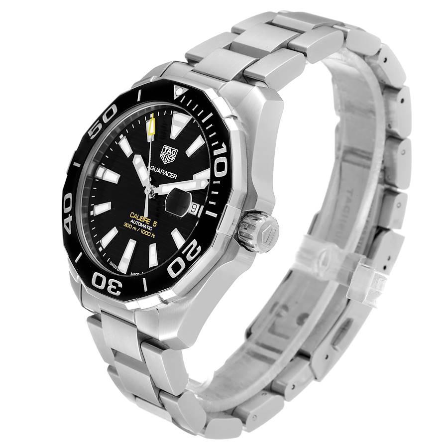 TAG Heuer Aquaracer Herrenuhr mit 5 schwarzen Zifferblättern WAY201A Boxkarte im Angebot 1