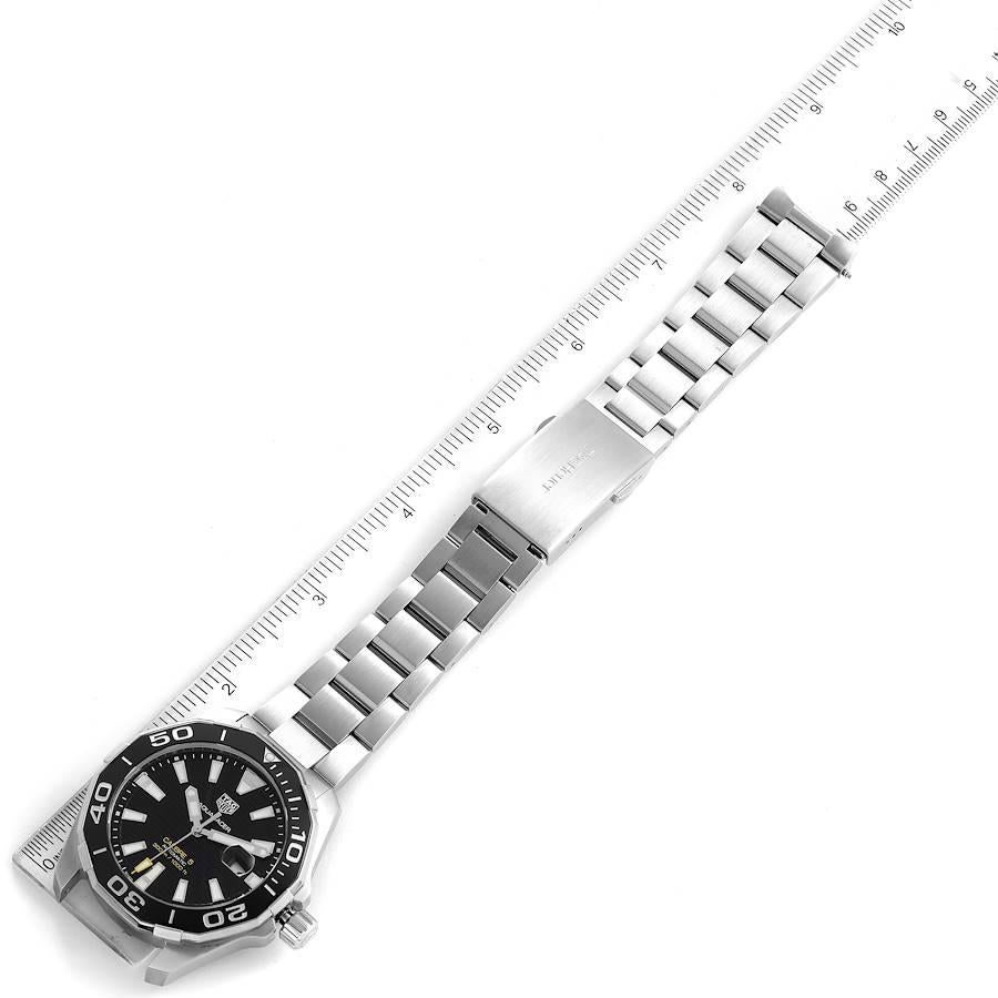 Tag Heuer Aquaracer Calibre 5 Black Dial Mens Watch WAY201A Box Card For Sale 4
