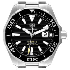 Tag Heuer Aquaracer Calibre 5 Black Dial Mens Watch WAY201A Box Card