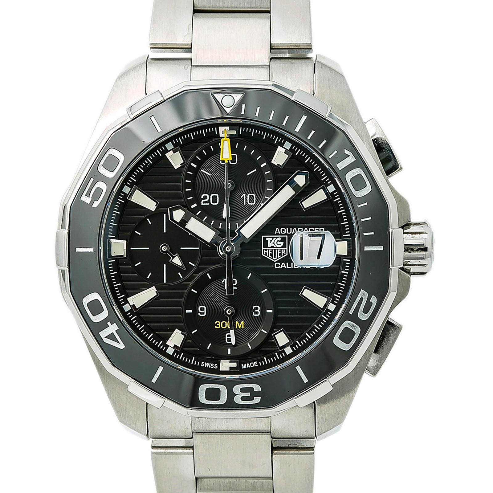 Women's TAG Heuer Aquaracer CAY211A-0 Men's Automatic Watch Black Dial SS For Sale