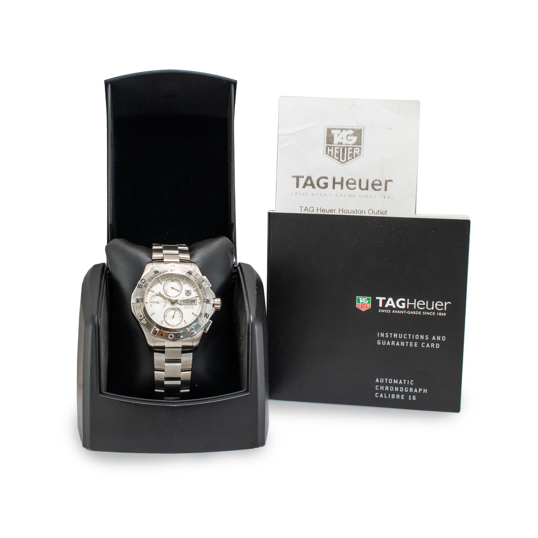Reloj automático de acero Tag Heuer Aquaracer Cronógrafo 43MM CAF2011 300M en venta 5