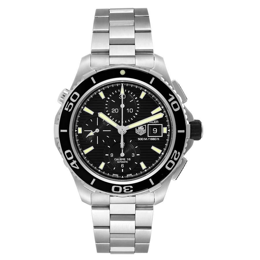 Tag Heuer Aquaracer Chronograph Steel Mens Watch CAK2111 Box Card For