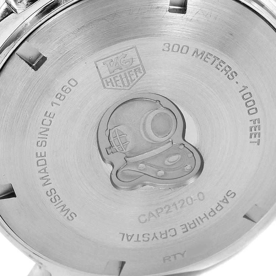 TAG Heuer Aquaracer Chronograph Steel Yellow Gold Watch CAP2120 Box Card In Excellent Condition For Sale In Atlanta, GA