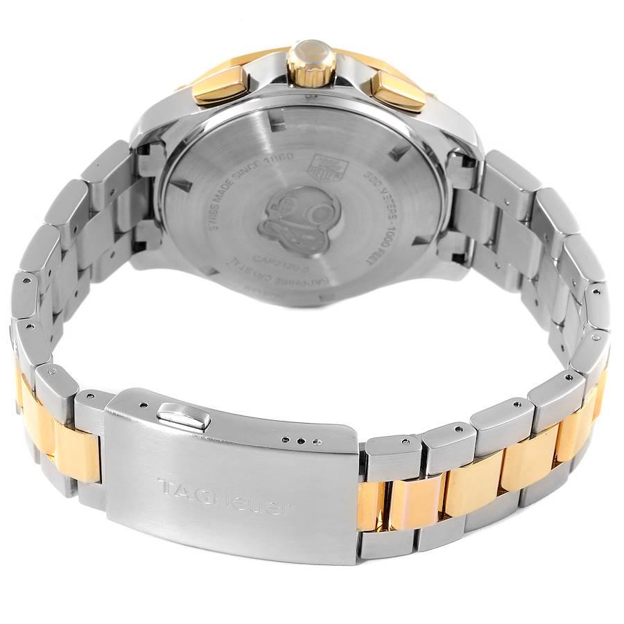 Men's TAG Heuer Aquaracer Chronograph Steel Yellow Gold Watch CAP2120 Box Card For Sale