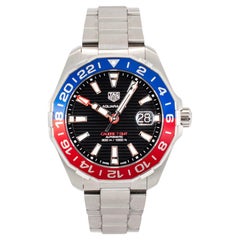 TAG HEUER Aquaracer GMT 43MM WAY201F.BA0927 Pepsi 300M Steel Automatic Watch
