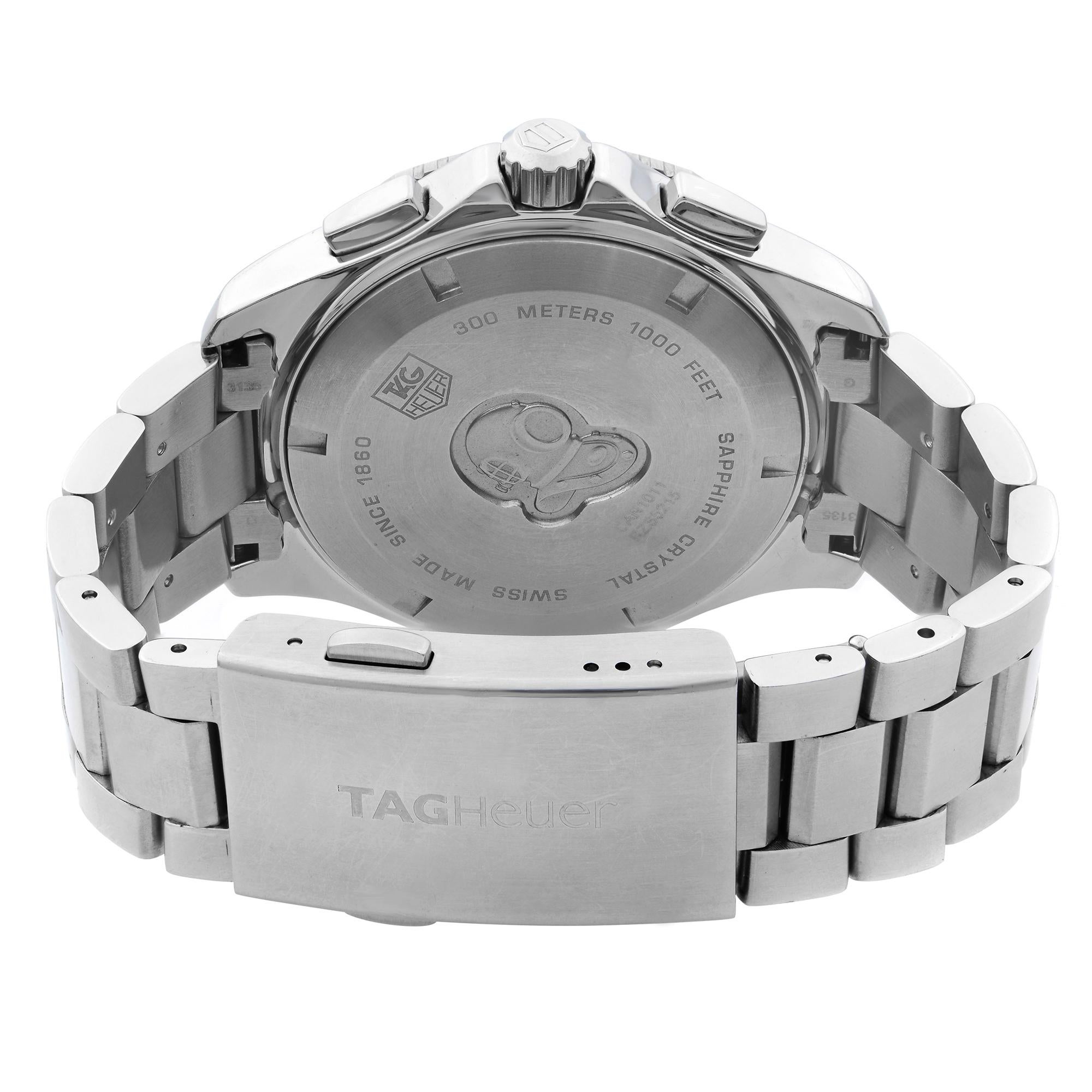 Men's TAG Heuer Aquaracer Grande Date Chrono Steel Blue Dial Mens Watch CAN1011.BA0821