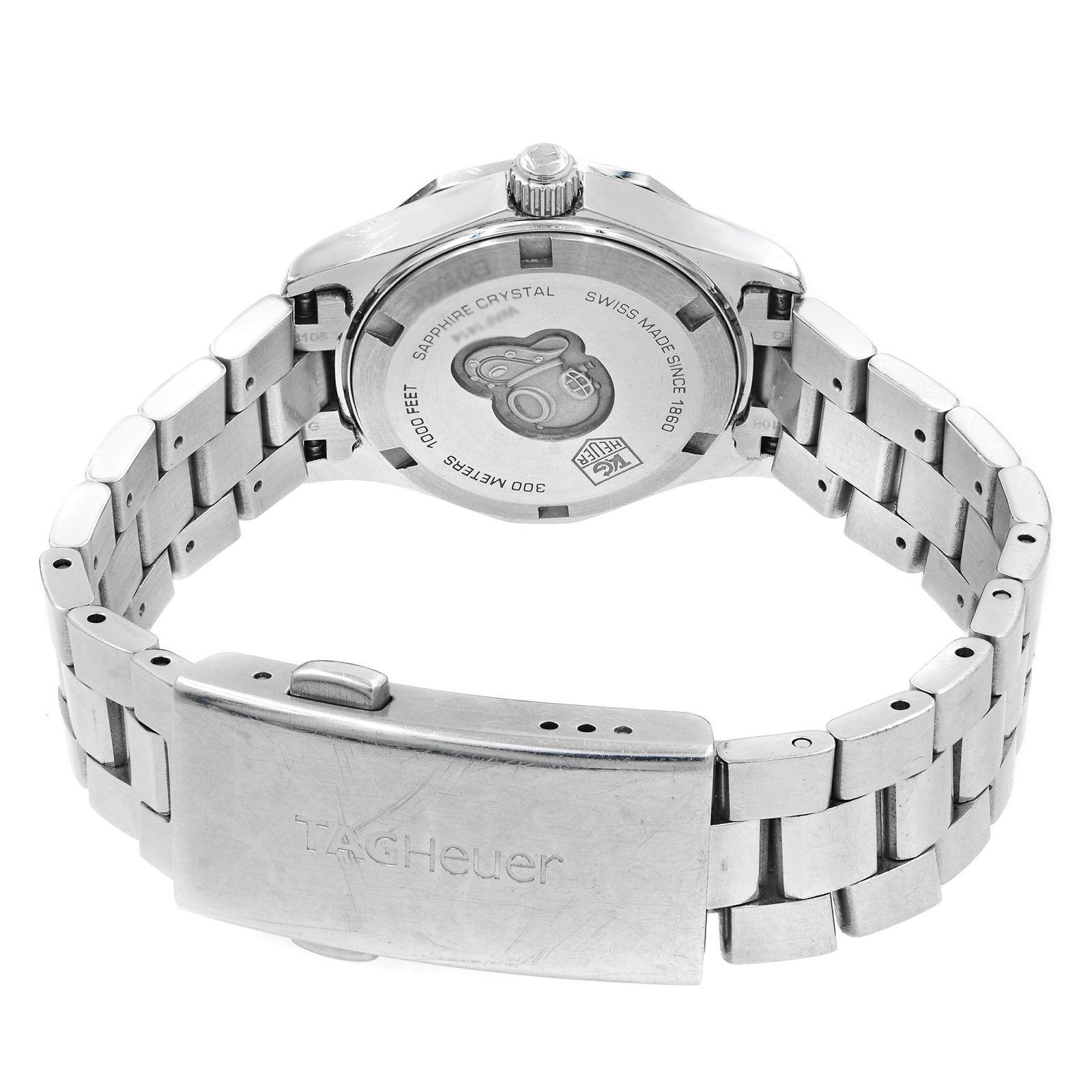 TAG Heuer Aquaracer MOP Dial Sticks Steel Quartz Ladies Watch WAF1414.BA0823 In Good Condition In New York, NY