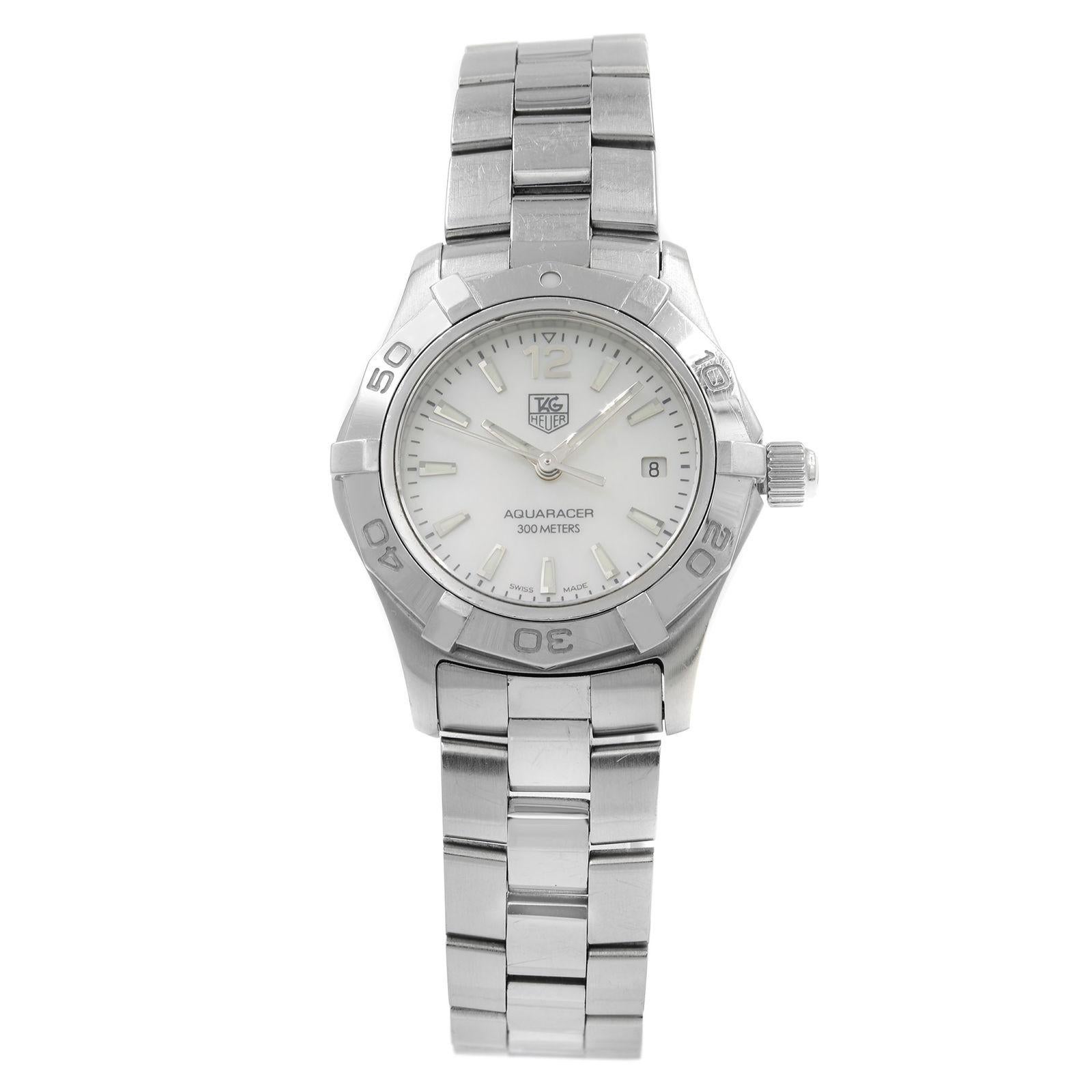 TAG Heuer Aquaracer MOP Dial Sticks Steel Quartz Ladies Watch WAF1414.BA0823
