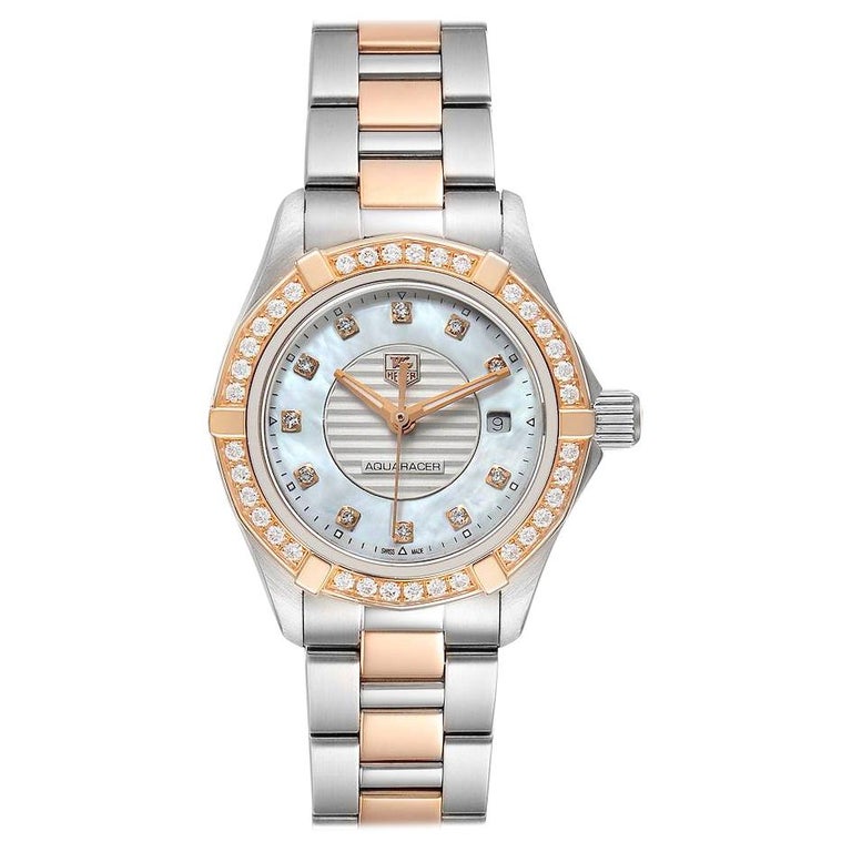 TAG Heuer Aquaracer Mother of Pearl Diamond Ladies Watch WAP1452 Box Card  For Sale at 1stDibs | tag heuer aquaracer diamond ladies watch, tag heuer  aquaracer rose gold diamond ladies watch