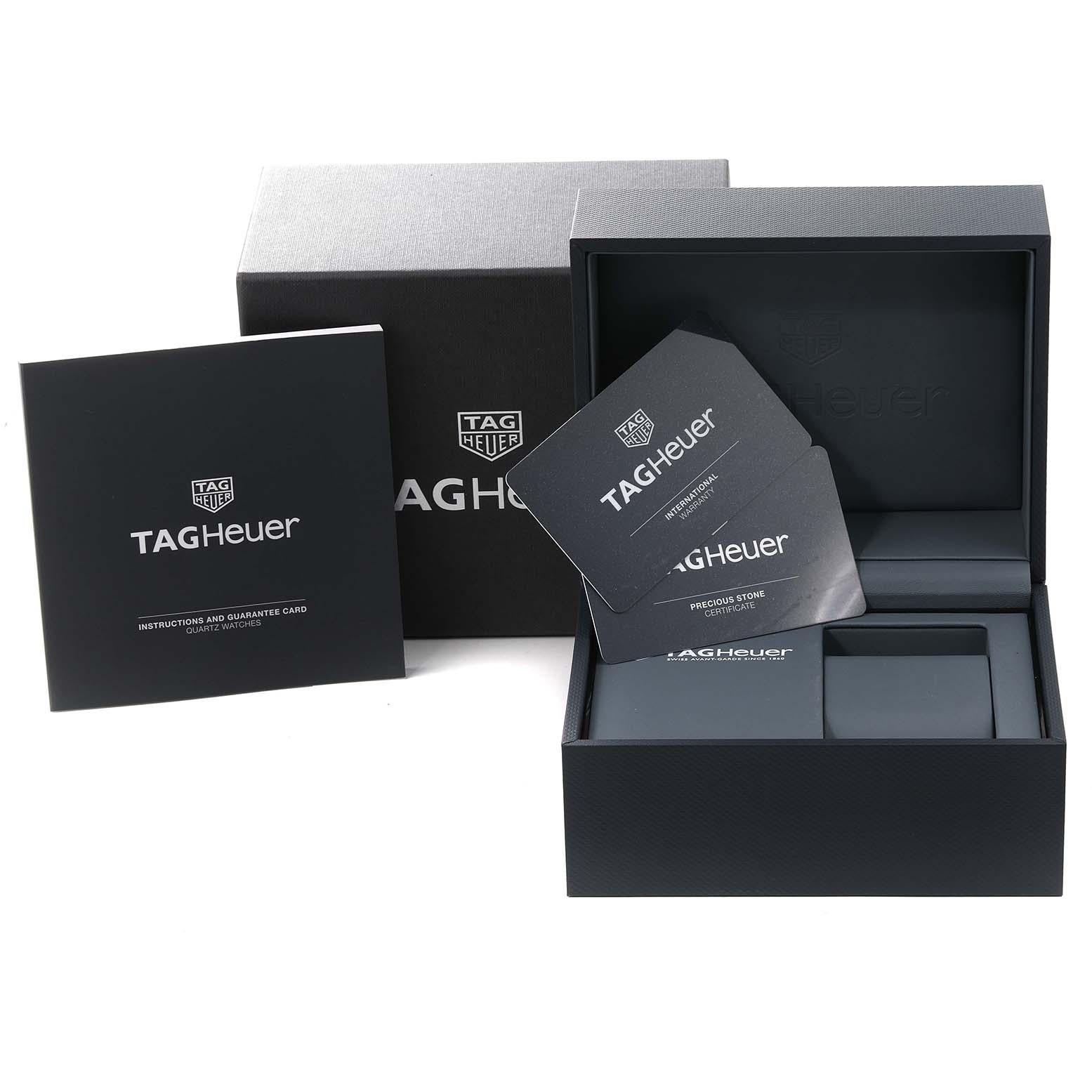 Tag Heuer Aquaracer Mother of Pearl Diamond Steel Ladies Watch WBD1415 Box Card For Sale 5