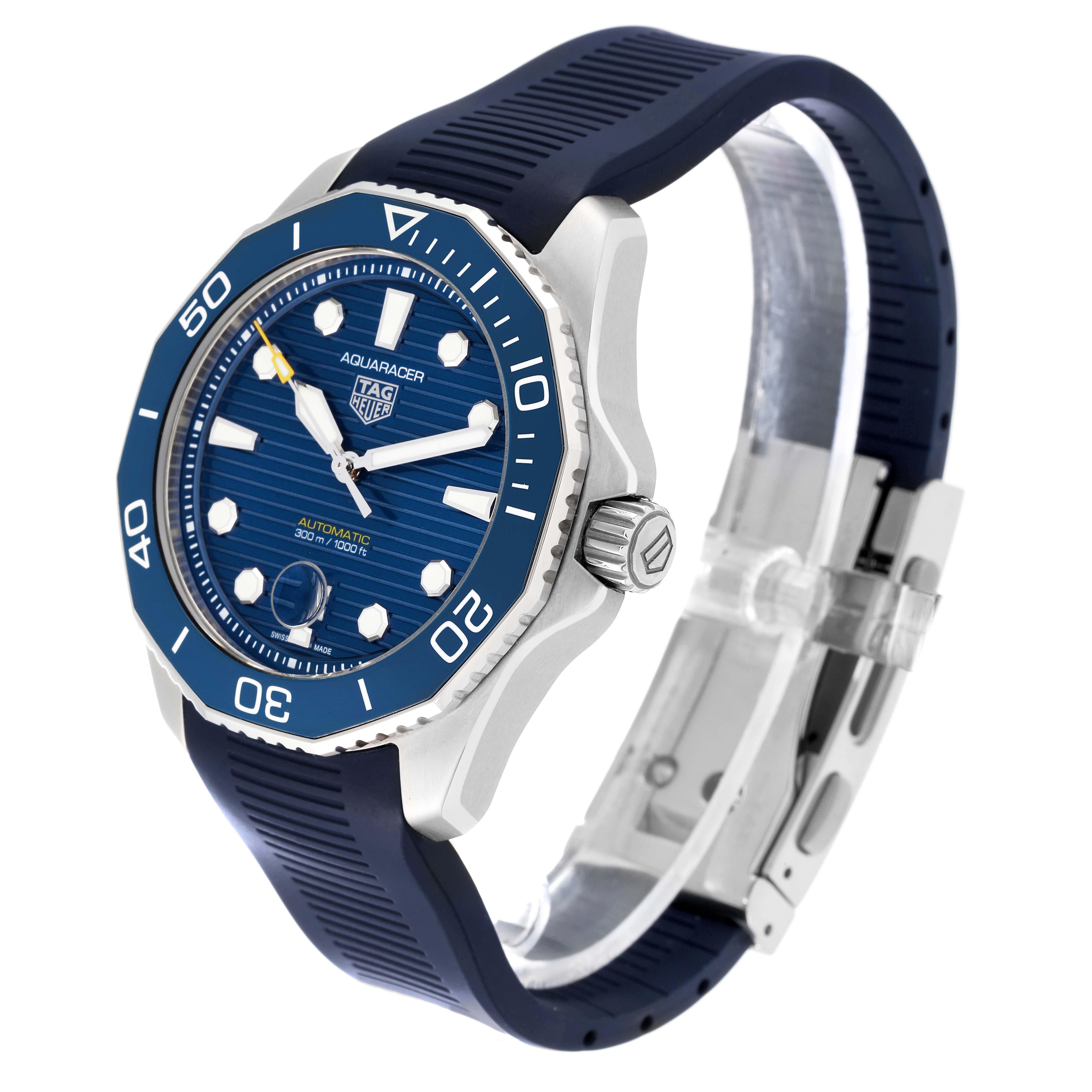 Tag Heuer Aquaracer Professional 300 Blue Dial Steel Mens Watch WBP201B Box Card For Sale 1