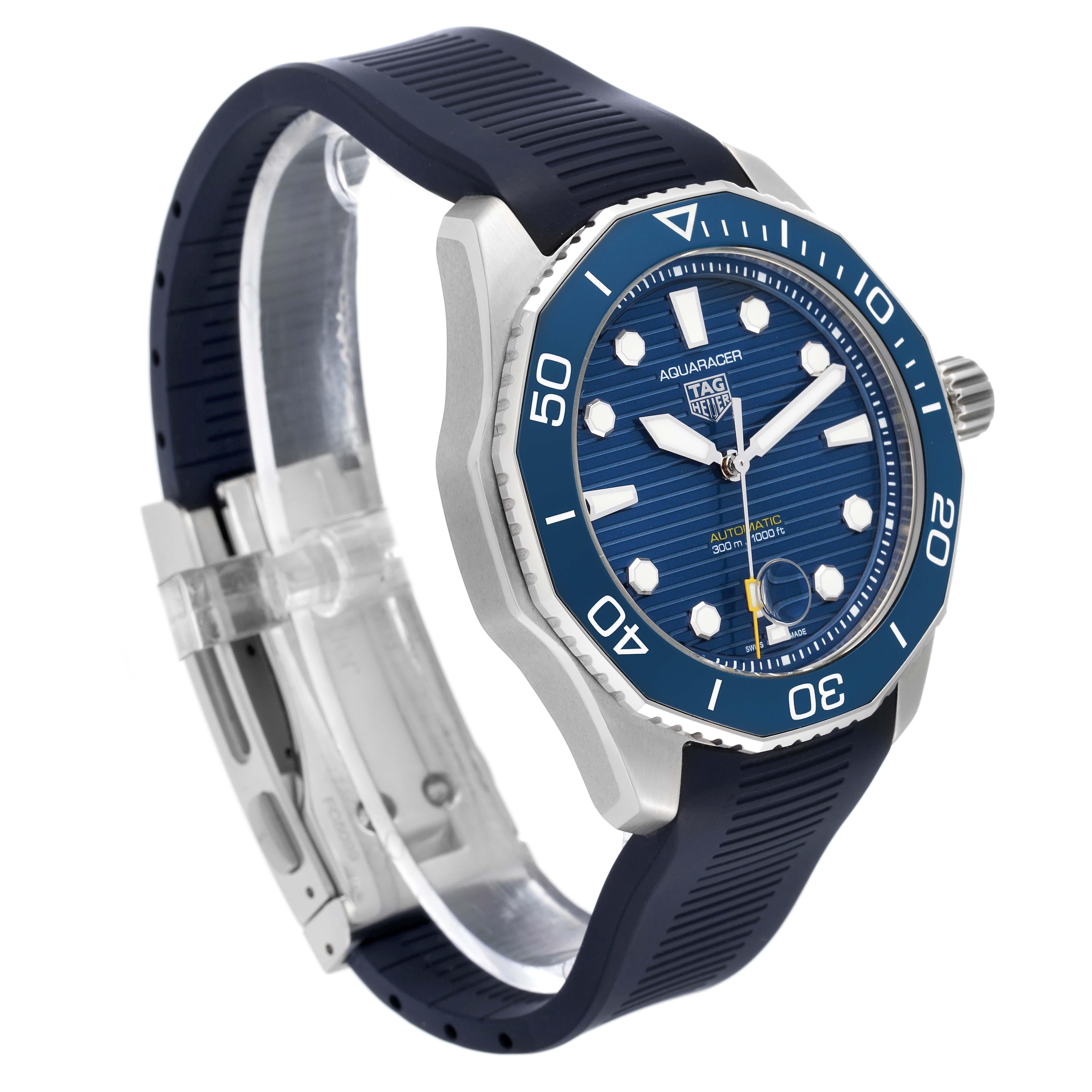 Tag Heuer Aquaracer Professional 300 Blue Dial Steel Mens Watch WBP201B Box Card For Sale 5