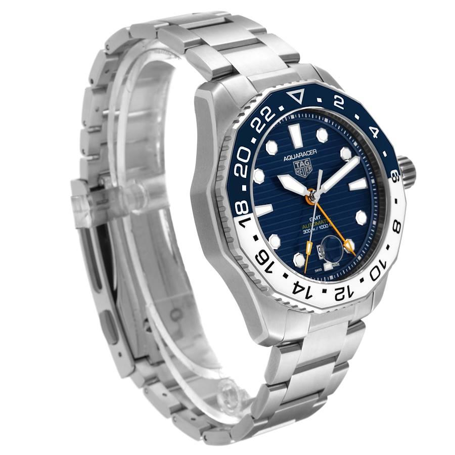 Heuer Aquaracer Professional 300 GMT Blaues Zifferblatt Stahl-Herrenuhr WBP2010 im Zustand „Hervorragend“ im Angebot in Atlanta, GA