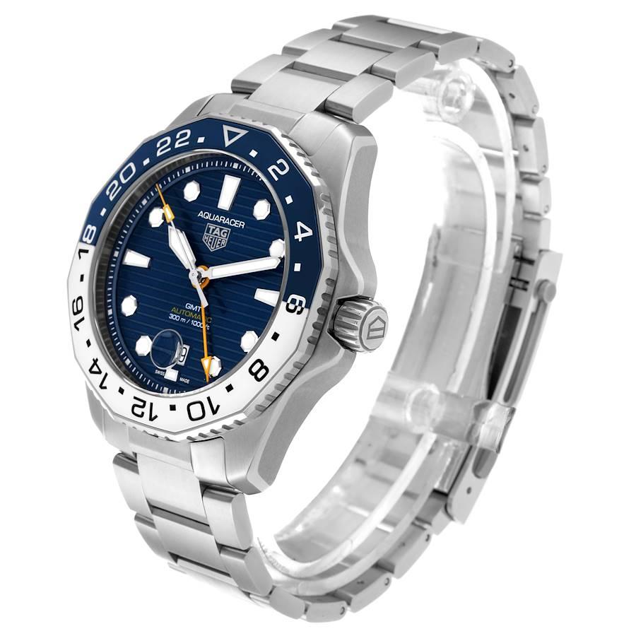 Heuer Aquaracer Professional 300 GMT Blaues Zifferblatt Stahl-Herrenuhr WBP2010 im Angebot 1
