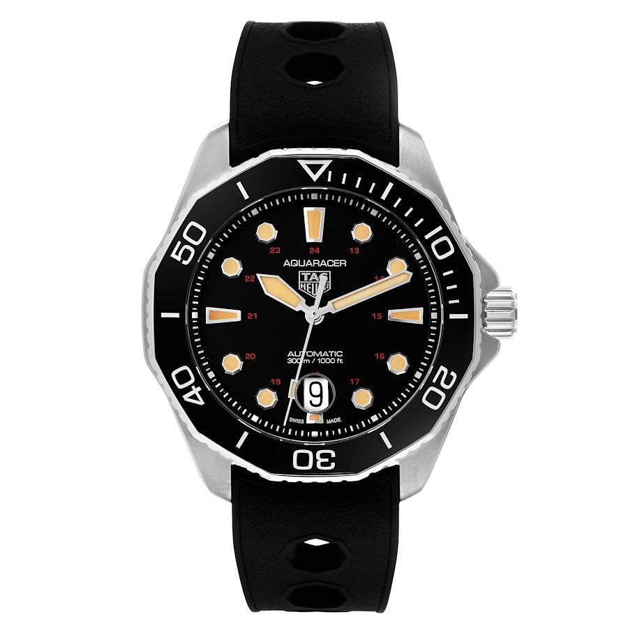 Tag Heuer Aquaracer Professional Titanium LE Mens Watch WBP208C Box Card. Automatic self-winding movement, Calibre 5. Scratch resistant titanium case 43.0 mm in diameter. Caseback engraved with diving helmet motif. Stainless steel unidirectional