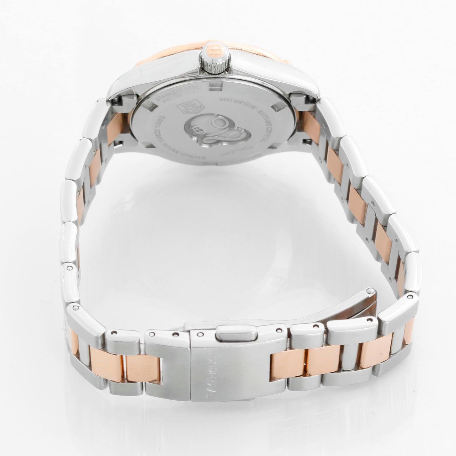 Tag Heuer Aquaracer Quartz Rose Gold & Steel Ladies WAP1452.BD0837 In Excellent Condition In Dallas, TX
