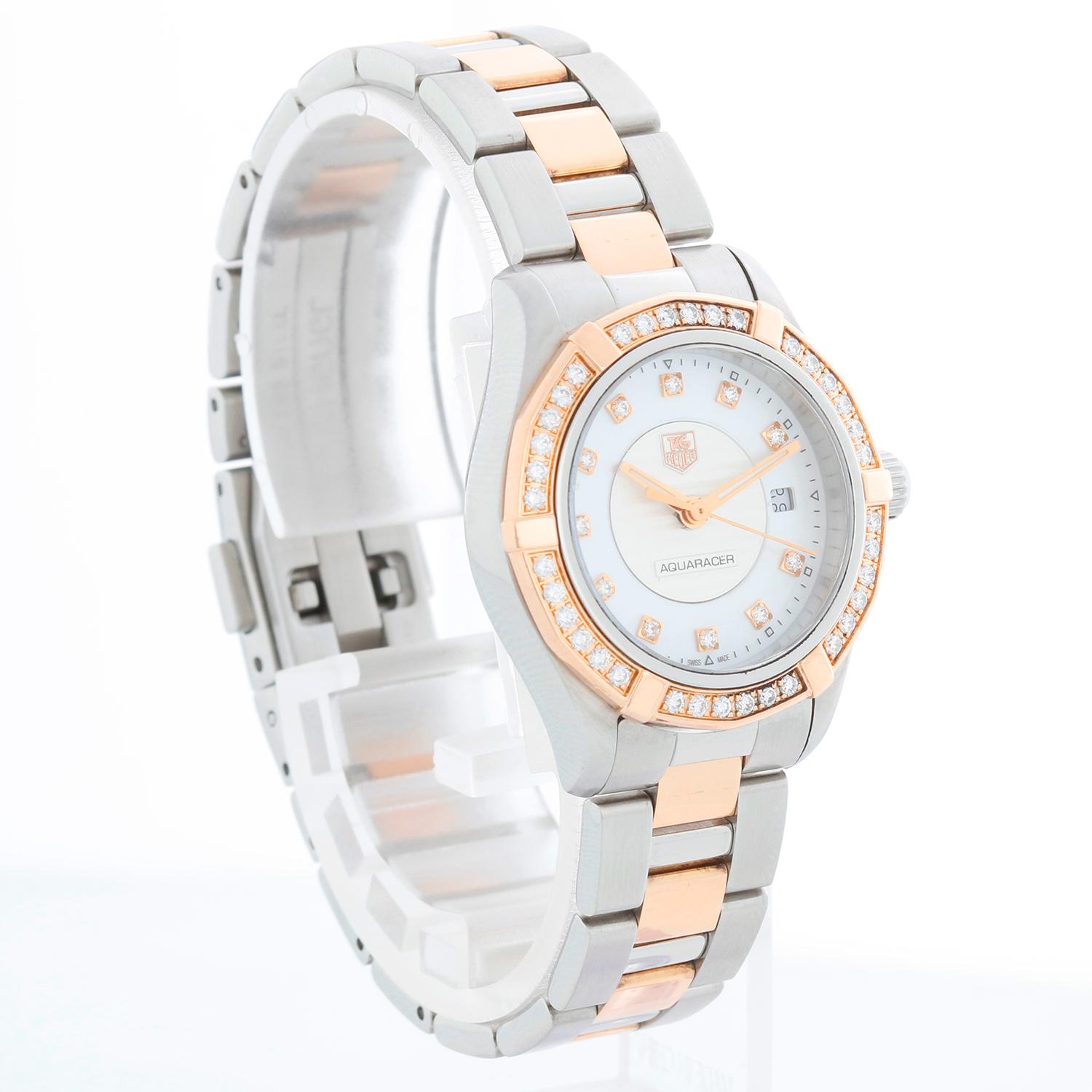 Tag Heuer Aquaracer Quartz Rose Gold & Steel Ladies WAP1452.BD0837 2