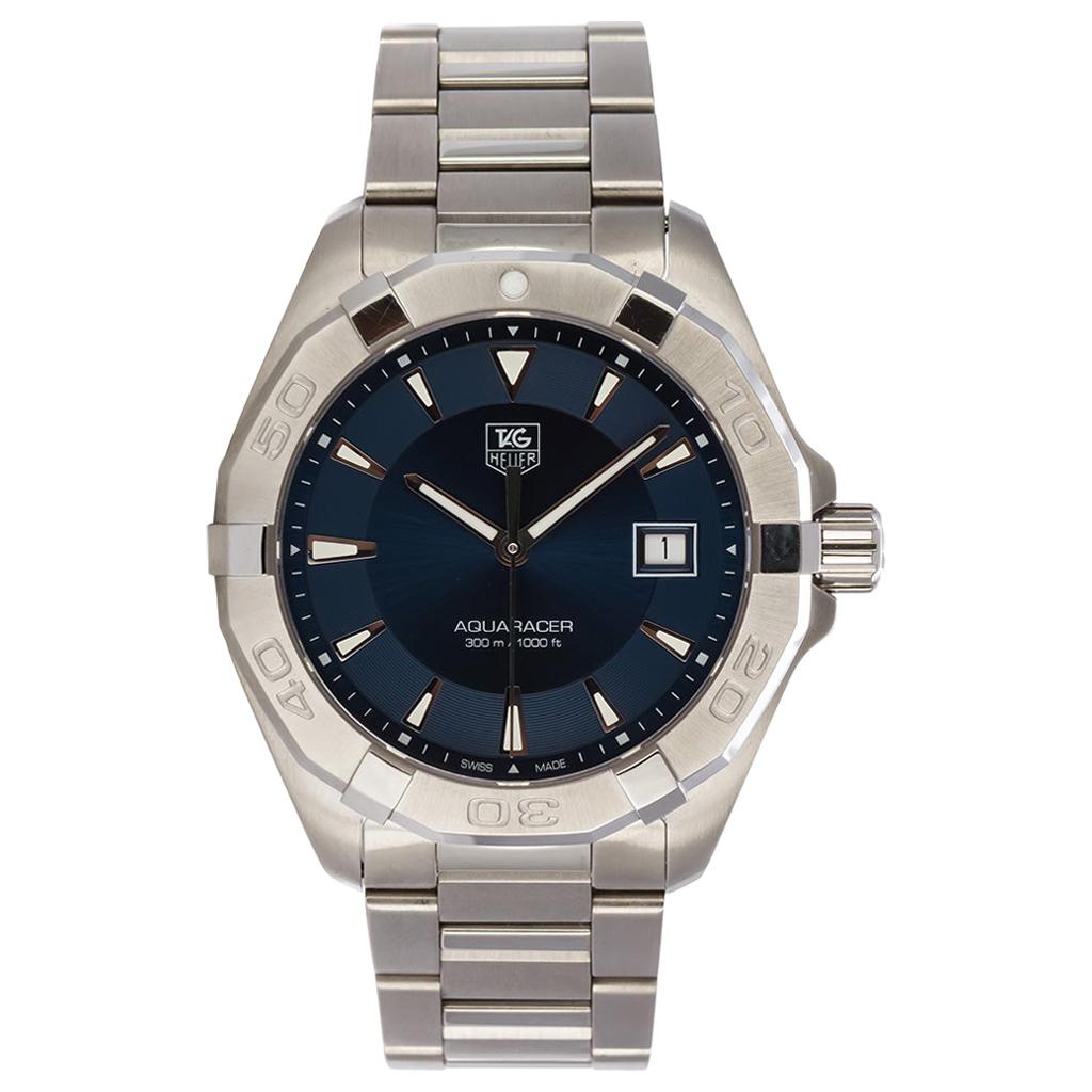 TAG Heuer Aquaracer Stainless Steel Quartz Men's Watch WAY1112 Box and Papers