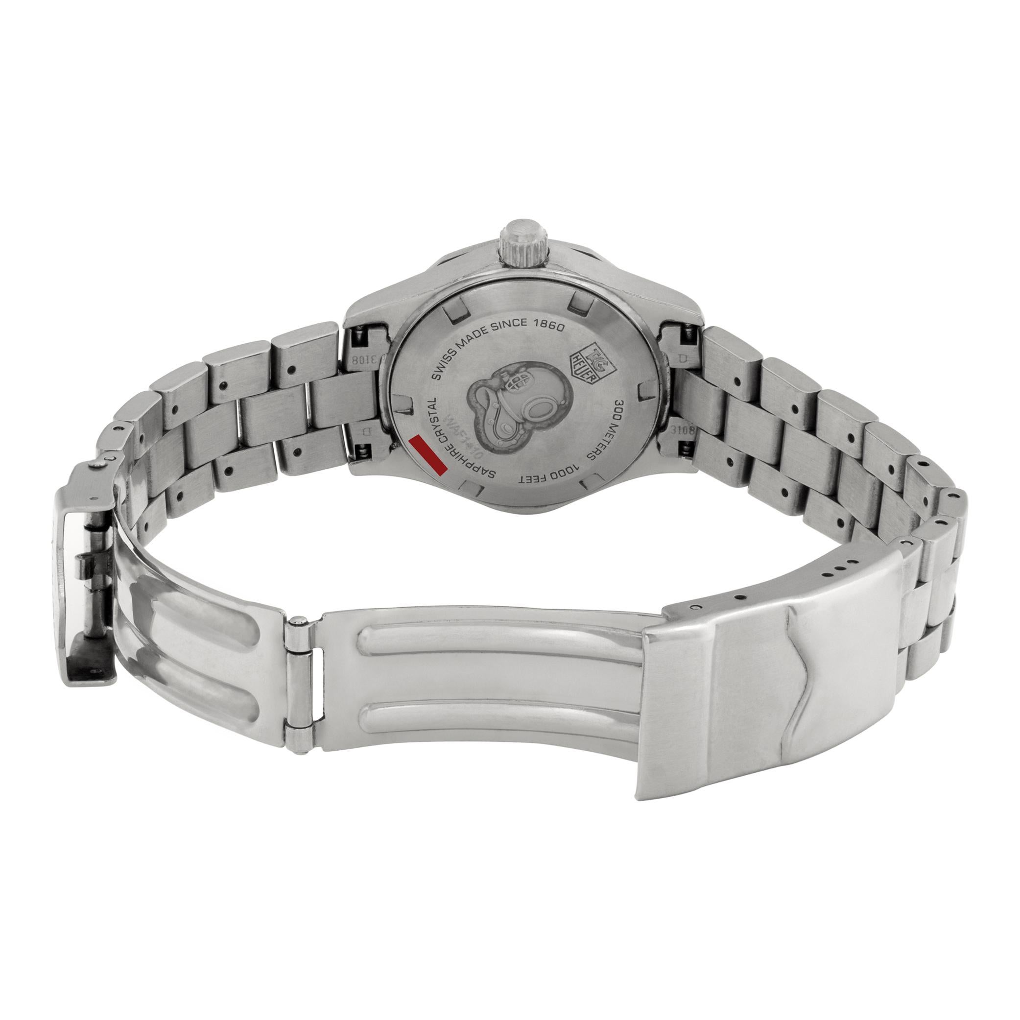 Montre-bracelet Aquaracer à quartz en acier inoxydable Tag Heuer Réf waf1410 Pour femmes en vente