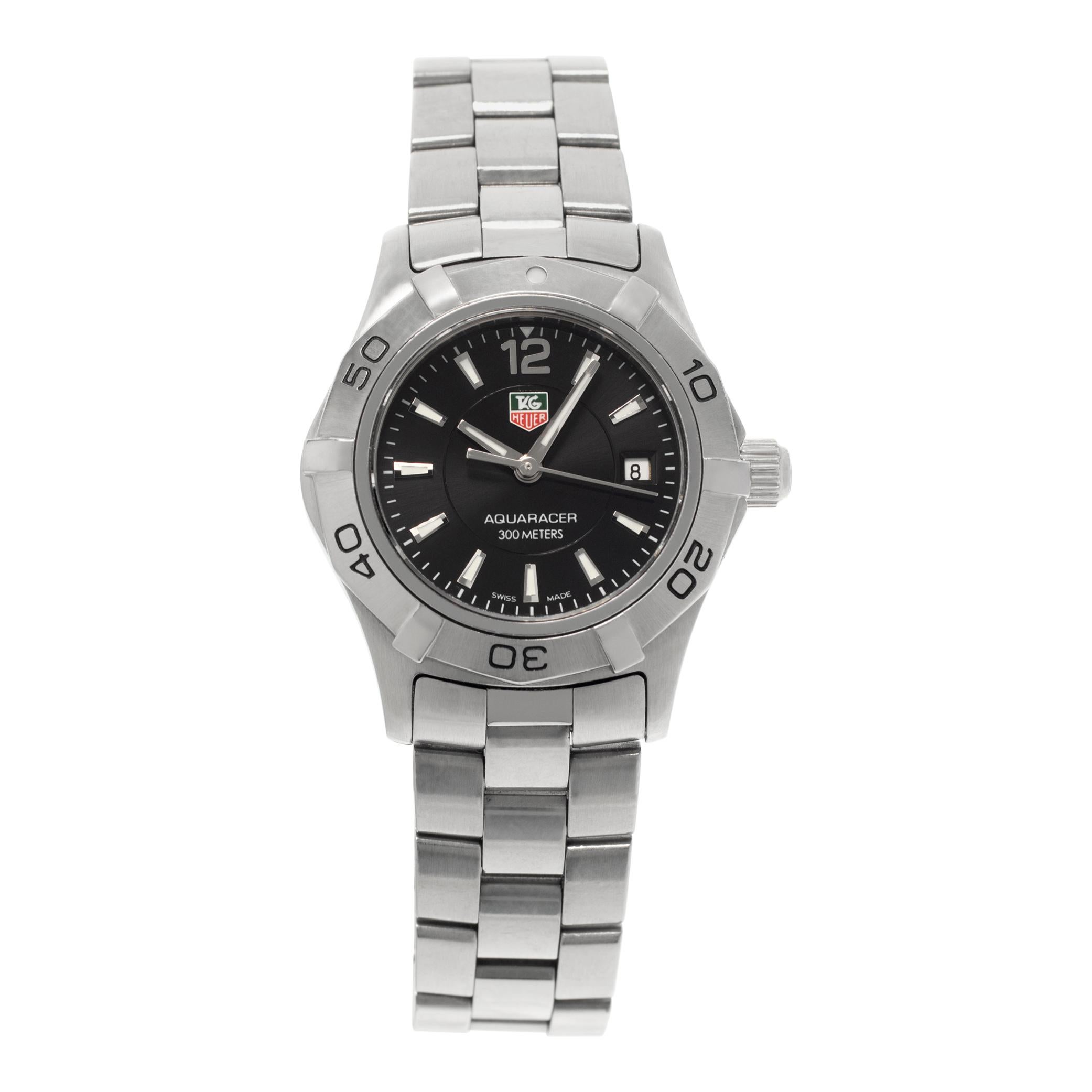 Montre-bracelet Aquaracer à quartz en acier inoxydable Tag Heuer Réf waf1410 en vente