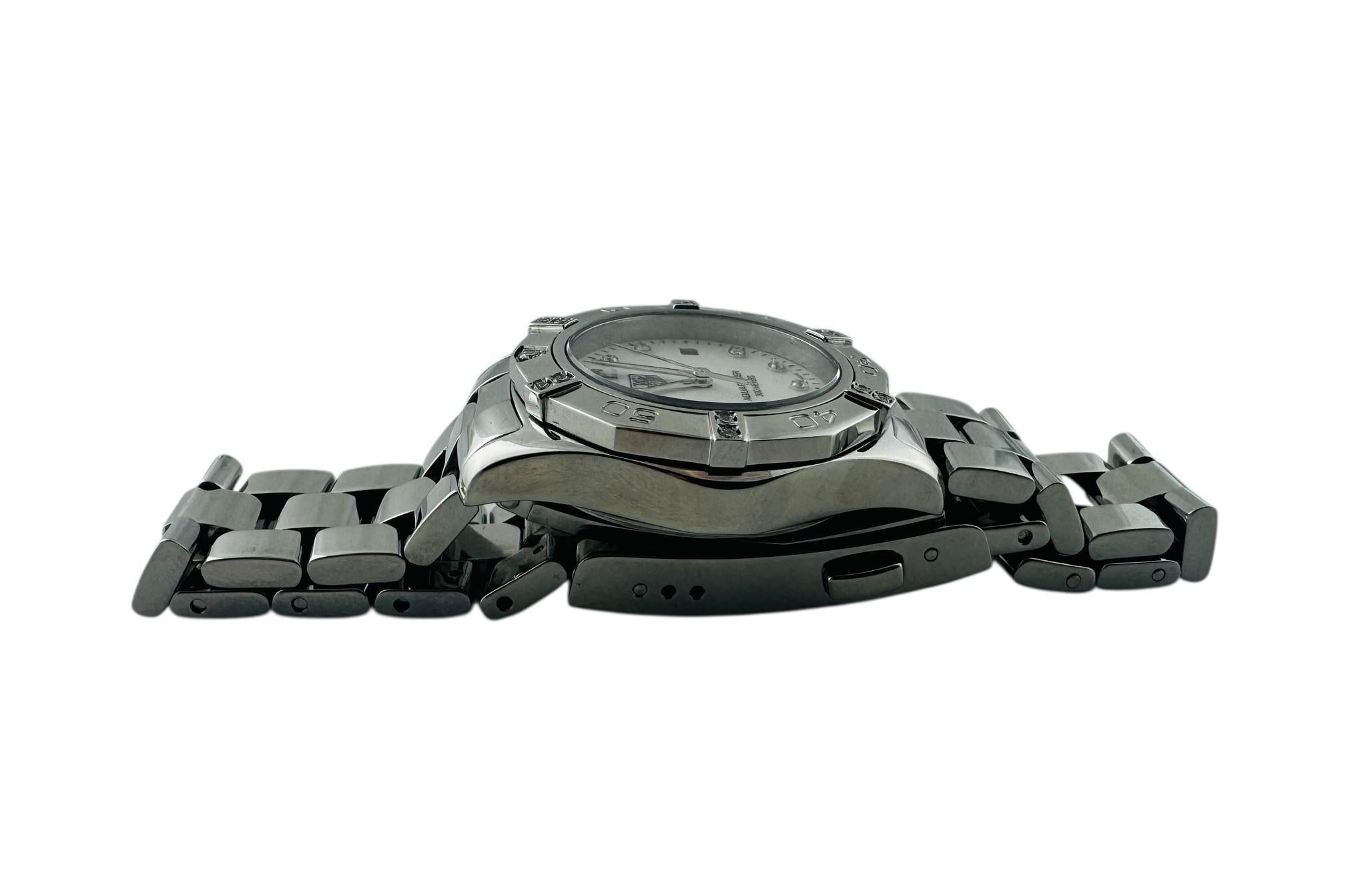 Taille ronde TAG Heuer Aquaracer WAF141G Ladies Diamond Watch MOP #23252 en vente