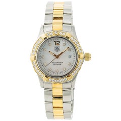 TAG Heuer Aquaracer Waf1450 Womens Quartz Watch Mop Dial Two-Tone Diamond