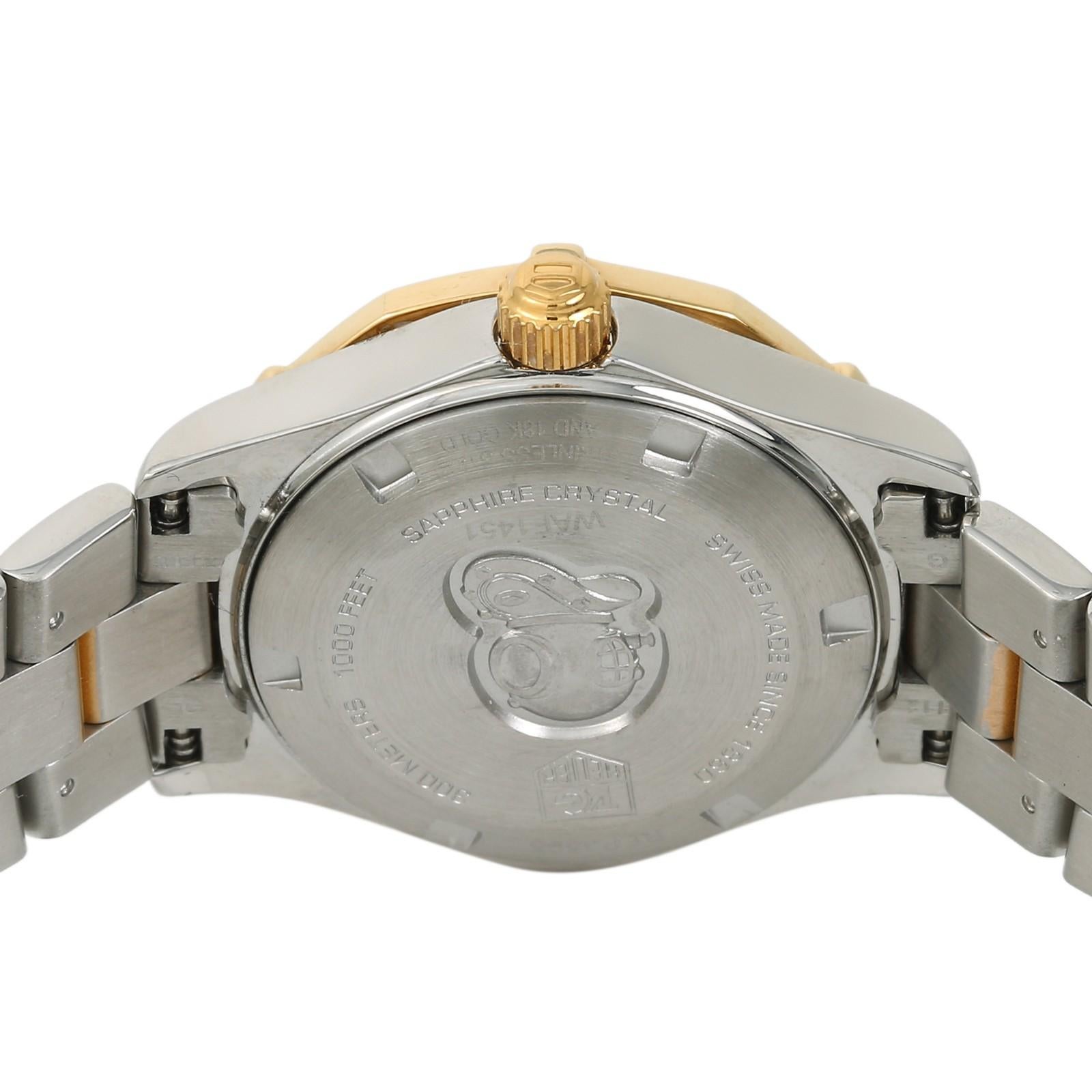 TAG Heuer Aquaracer WAF1451 Womens Quartz Watch Mother of Pearl Dial Two-Tone SS In Good Condition For Sale In Miami, FL