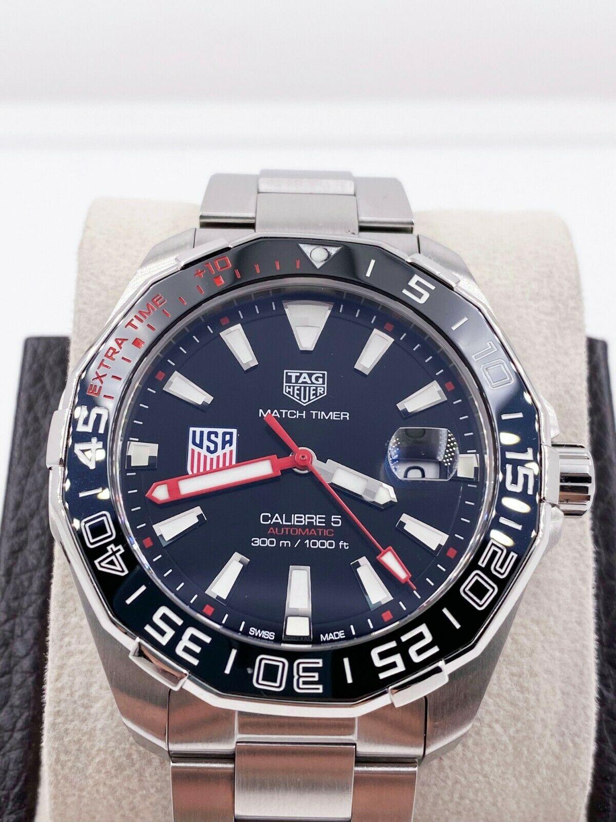 Men's TAG Heuer Aquaracer WAY201G US Soccer Special Edition Stainless Steel Box Papers