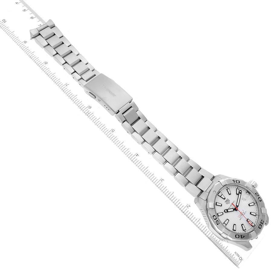 Tag Heuer Aquaracer White Dial Steel Mens Watch WAY2013 Box Card For Sale 1