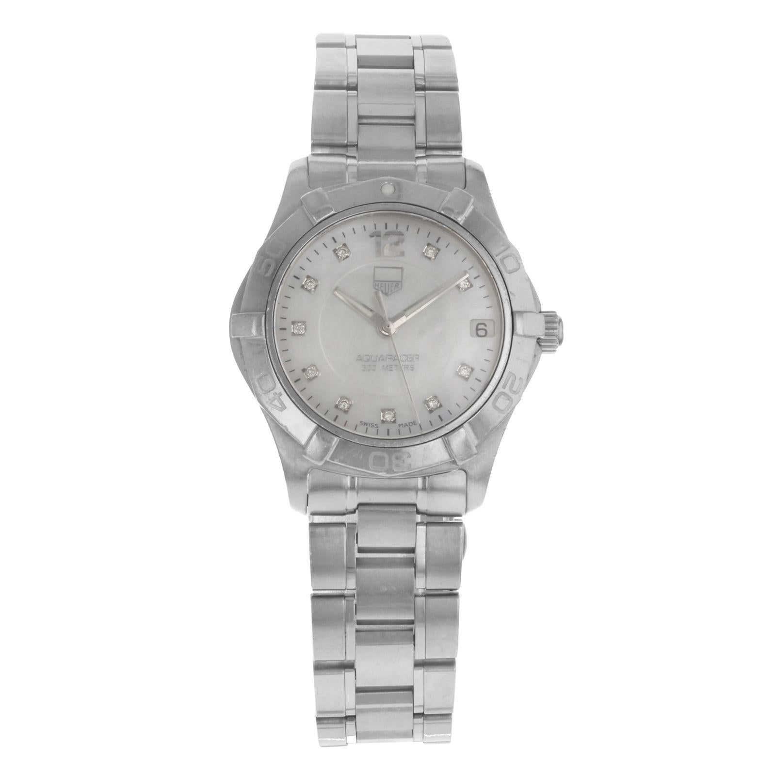 TAG Heuer Aquaracer White Mother-of-Pearl Dial Steel Ladies Watch WAF1312.BA0817