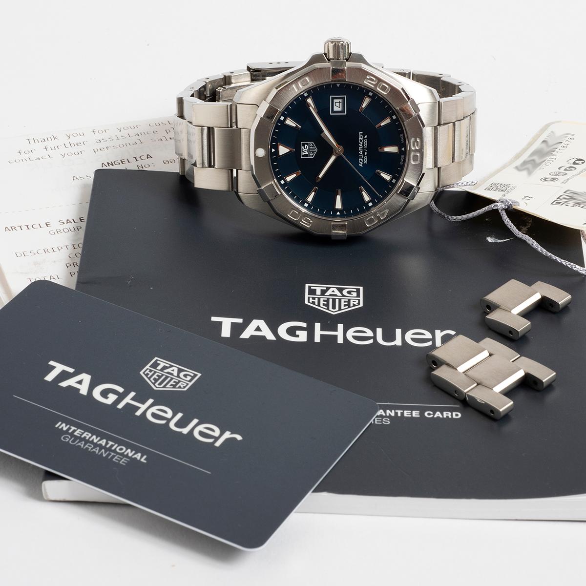 Tag Heuer Aquaracer Wristwatch Ref WAY1112. Quartz, Date Function. Year 2017. 3