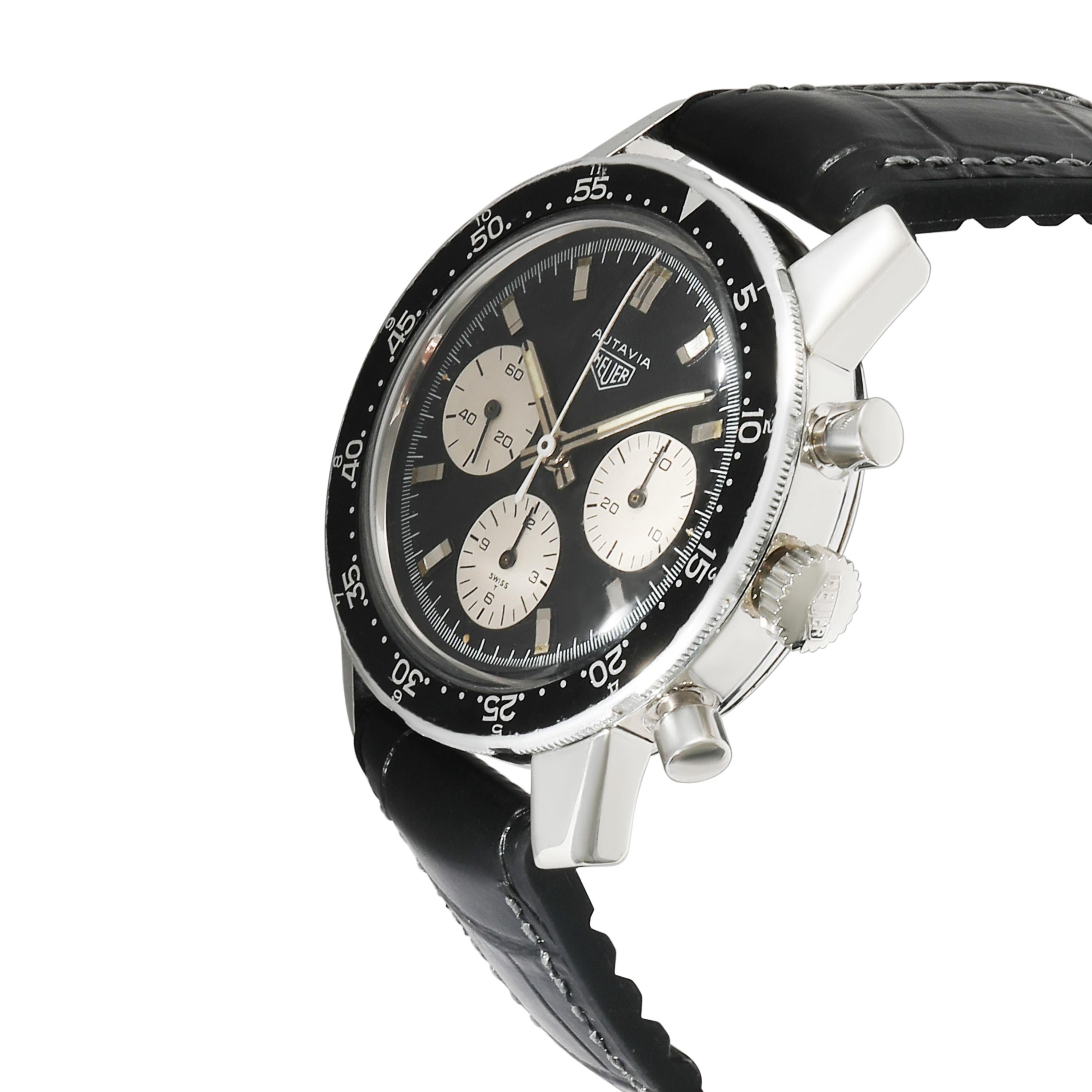 Tag Heuer Autavia 2446C Men's Watch in  Stainless Steel In Excellent Condition In New York, NY